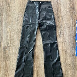 Abercrombie & Fitch Black Vegan Leather Trousers